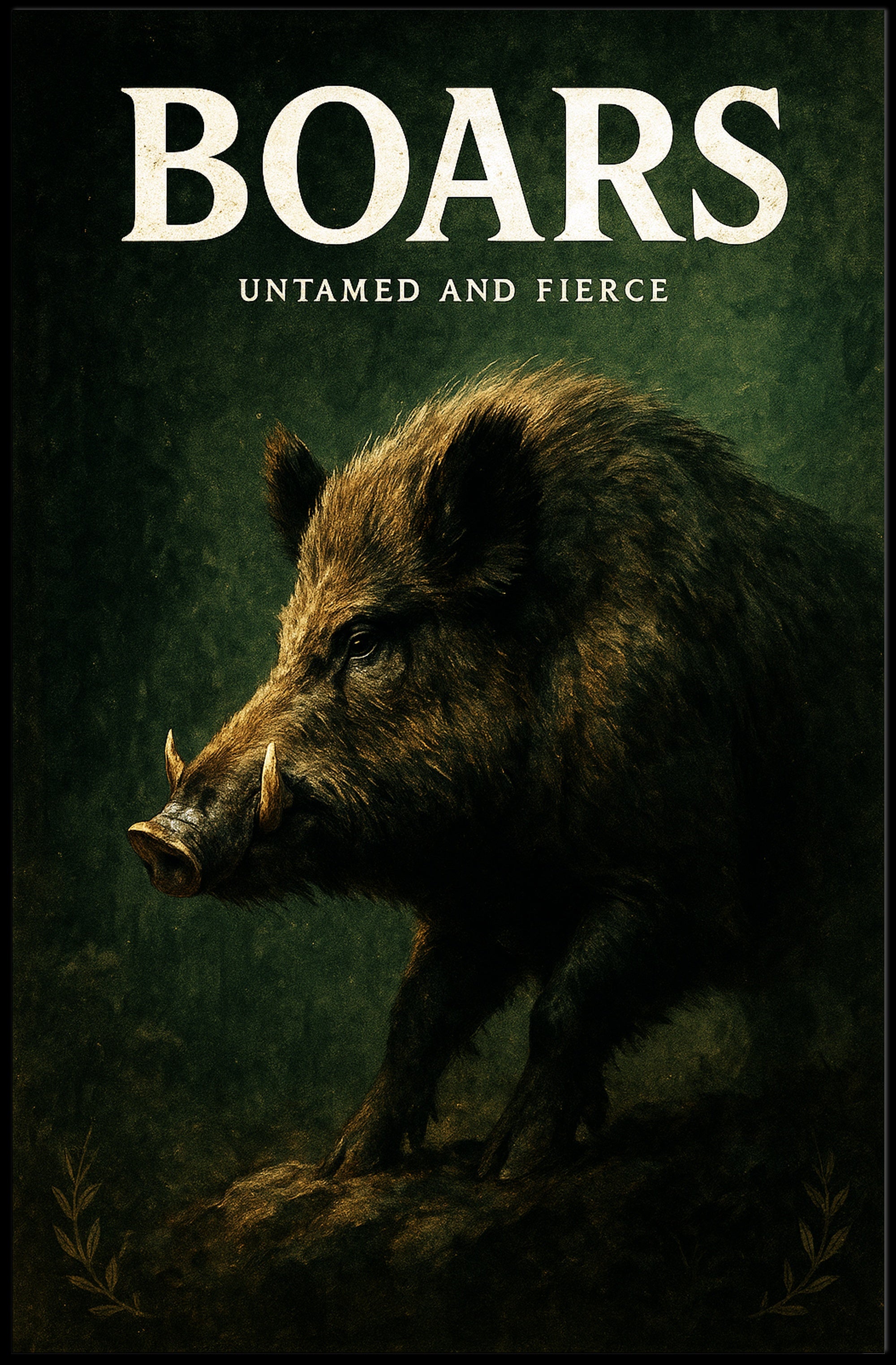 Boars Untamed and Fierce Poster PosterGoat