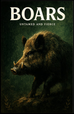 Boars Untamed and Fierce Poster PosterGoat