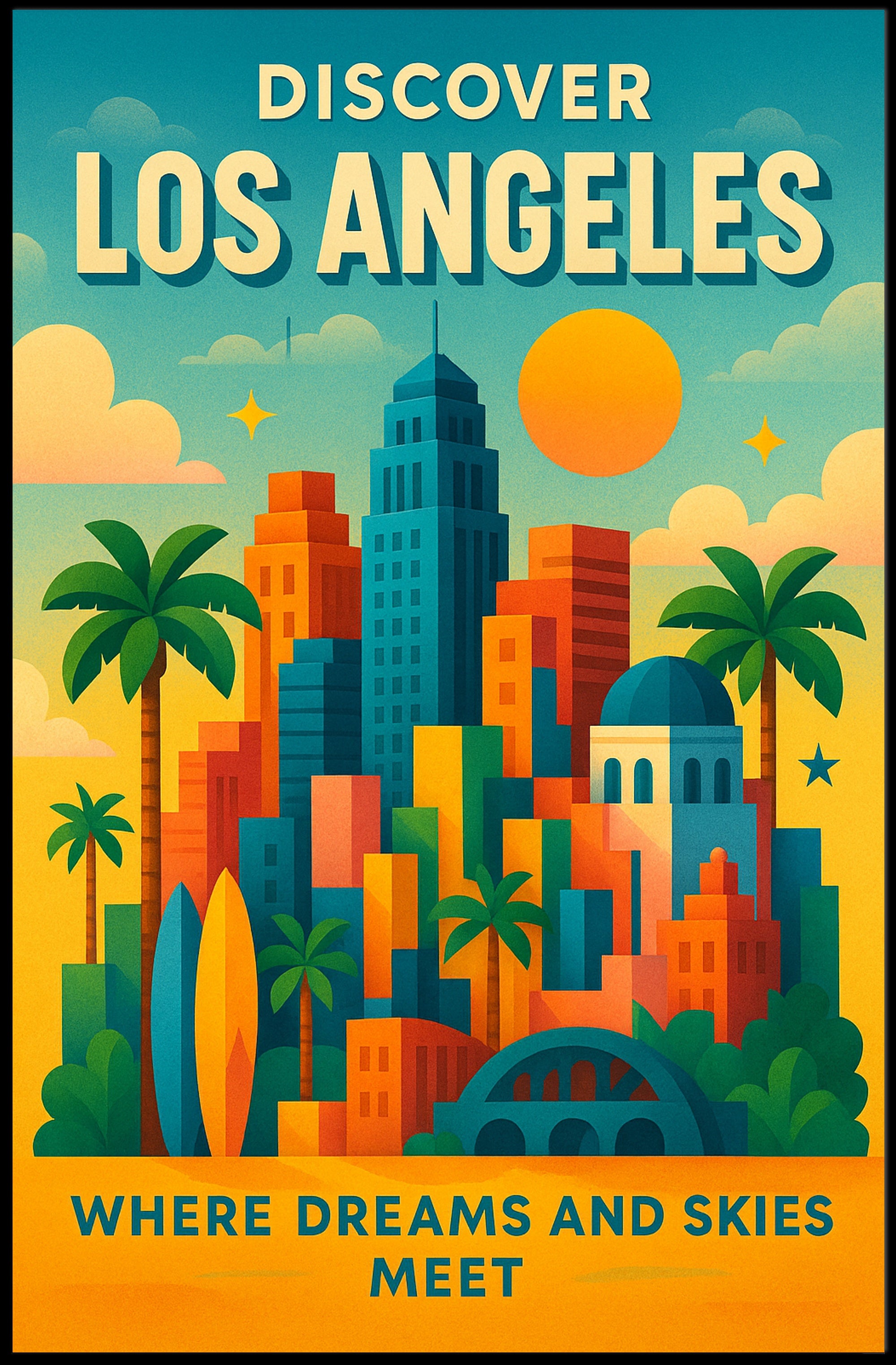 Discover Los Angeles Wall Art Print PosterGoat
