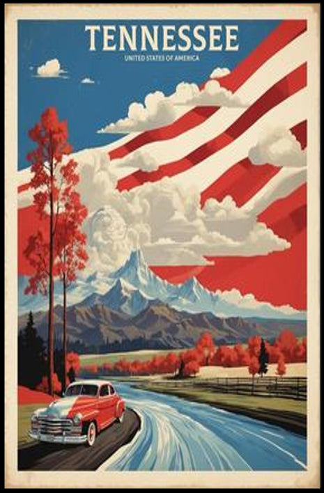 Vintage Tennessee Americana Travel Poster