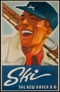 Vintage Ski and New Haven Travel Poster PosterGoat