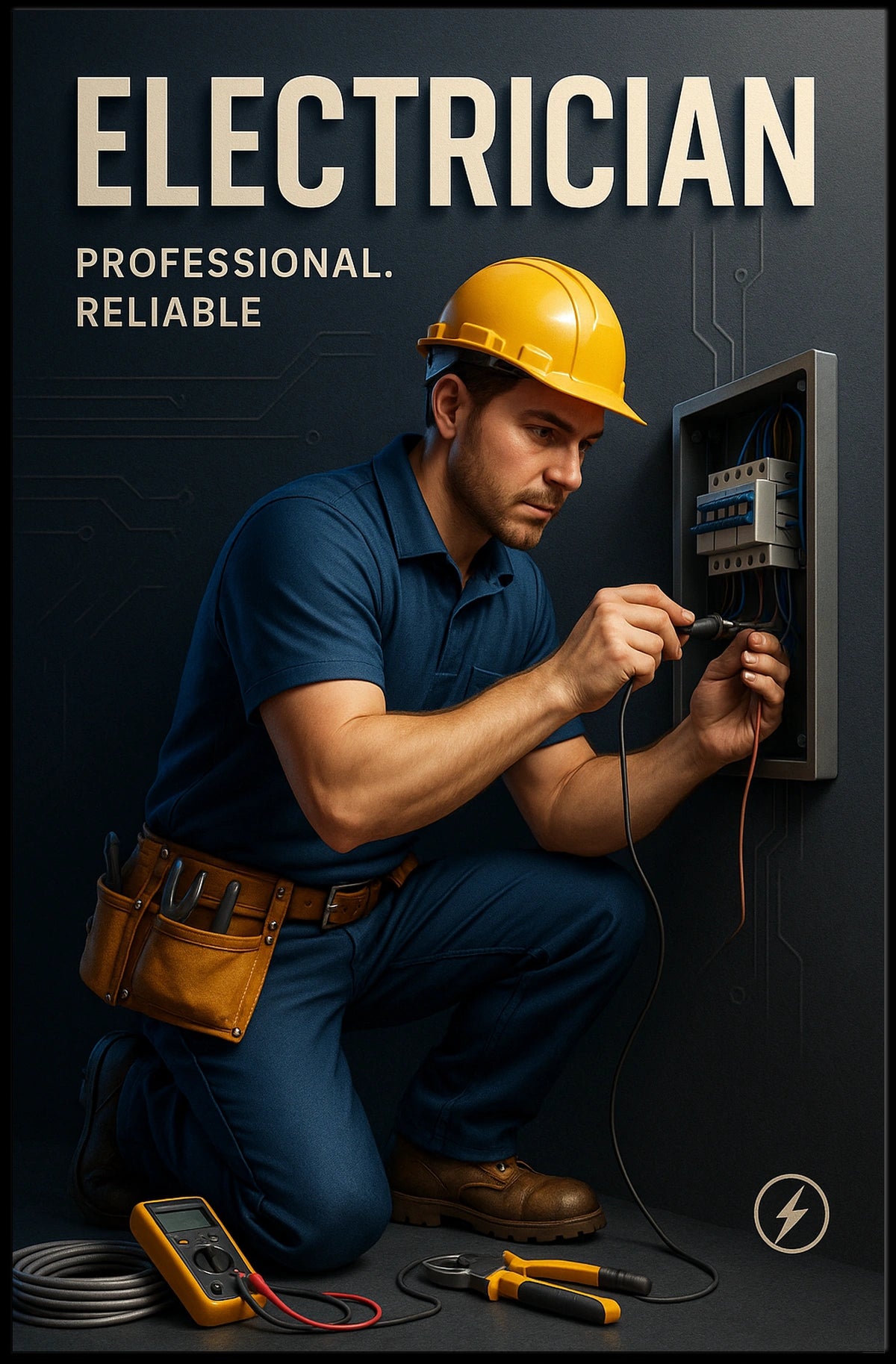 Professional Electrician Services Poster