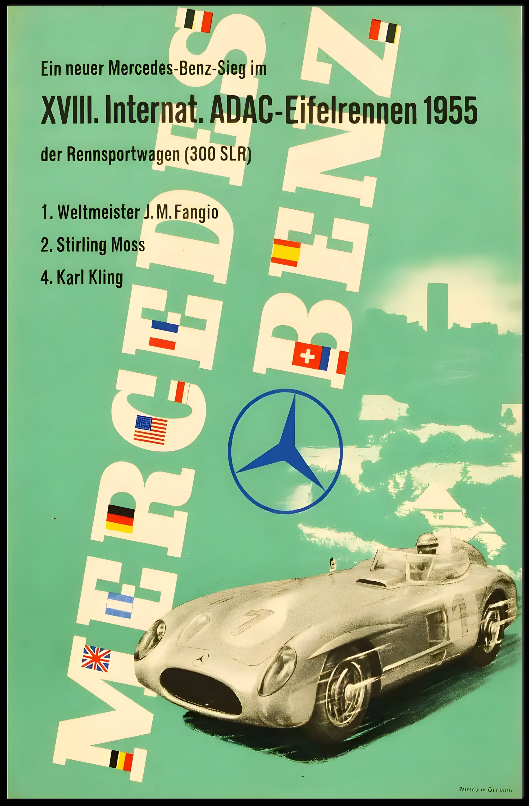 Mercedes-Benz Victory at the 1955 ADAC Eifelrennen Poster