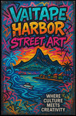 Vaitape Harbor Street Art Tropical Creativity Culture Poster
