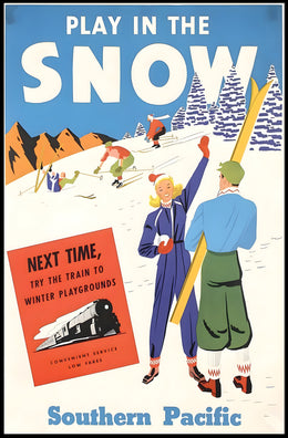 Play in the Snow with Southern Pacific Poster PosterGoat