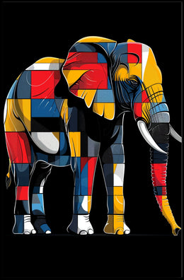 Colorful Elephant Mosaic Poster