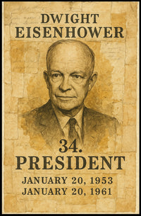 Eisenhower Vintage Presidential Portrait Collectors Poster