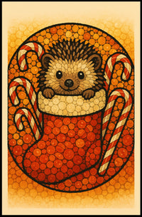 Hedgehog Holiday Cheer Poster