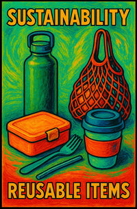 Sustainability Reusable Items Poster