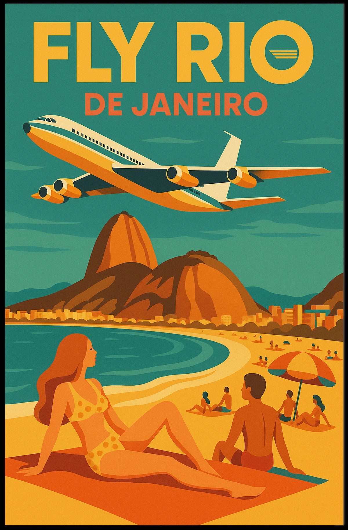 Travel to Rio de Janeiro Retro Travel Poster