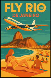 Travel to Rio de Janeiro Retro Travel Poster