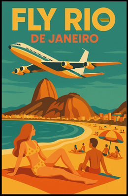 Travel to Rio de Janeiro Retro Travel Poster