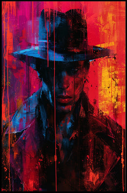 Mysterious Figure in Vivid Colors Poster PosterGoat