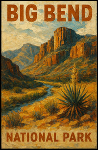 Big Bend National Park Desert Vintage Wanderlust Poster