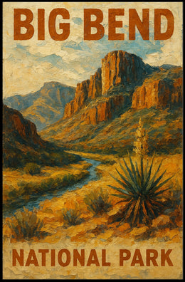 Big Bend National Park Desert Vintage Wanderlust Poster