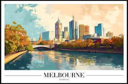 Melbourne's Vibrant Skyline: Urban or Cityscape Poster