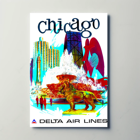 Chicago Vintage Travel Air Lines Poster