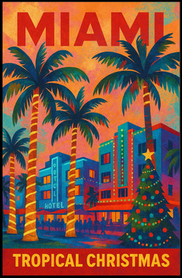 Miami Tropical Christmas Poster