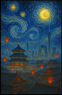 Starry Night Over Beijing Poster