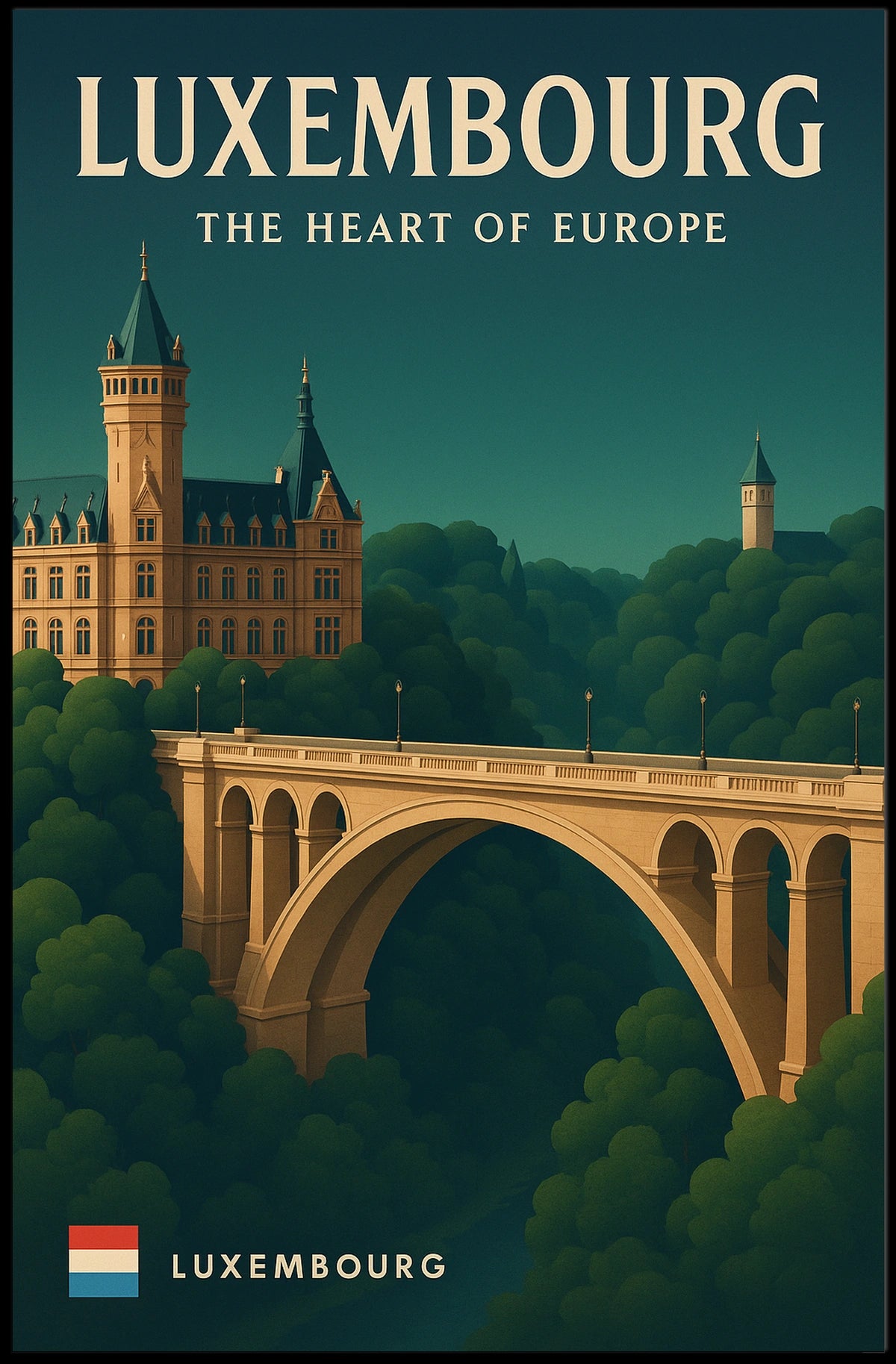 Luxembourg The Heart Of Europe Poster