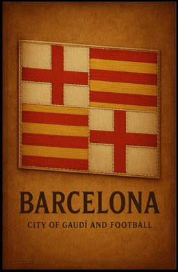 Barcelona City of Gaudí and Football Poster