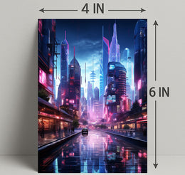 Neon Cityscape Poster