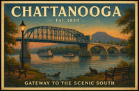 Chattanooga Scenic South Travel Poster Print