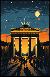 Sunset At The Brandenburg Gate Poster