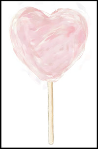 Heart Shaped Cotton Candy Poster Whimsical Pastel Print