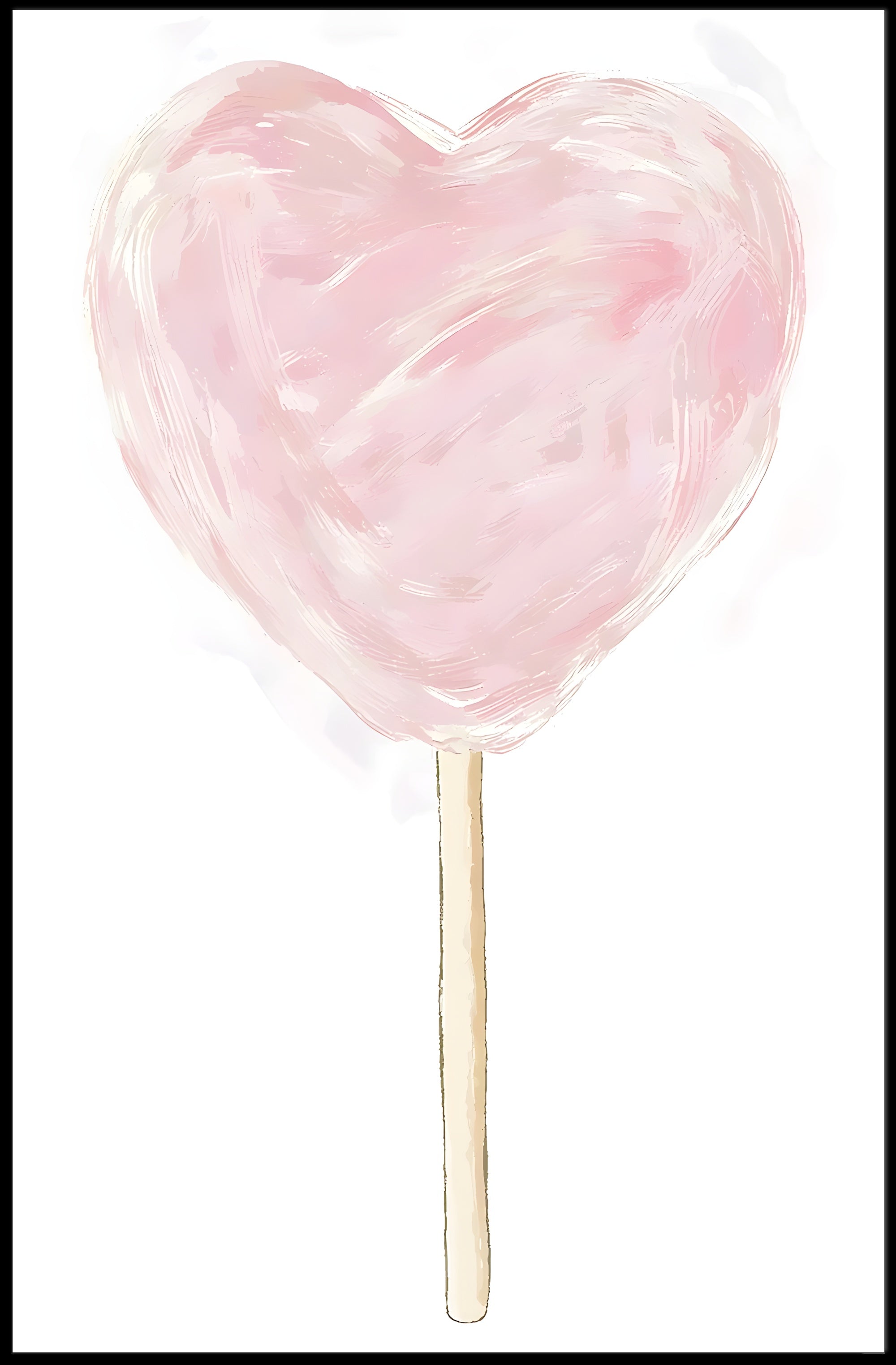 Heart Shaped Cotton Candy Poster Whimsical Pastel Print