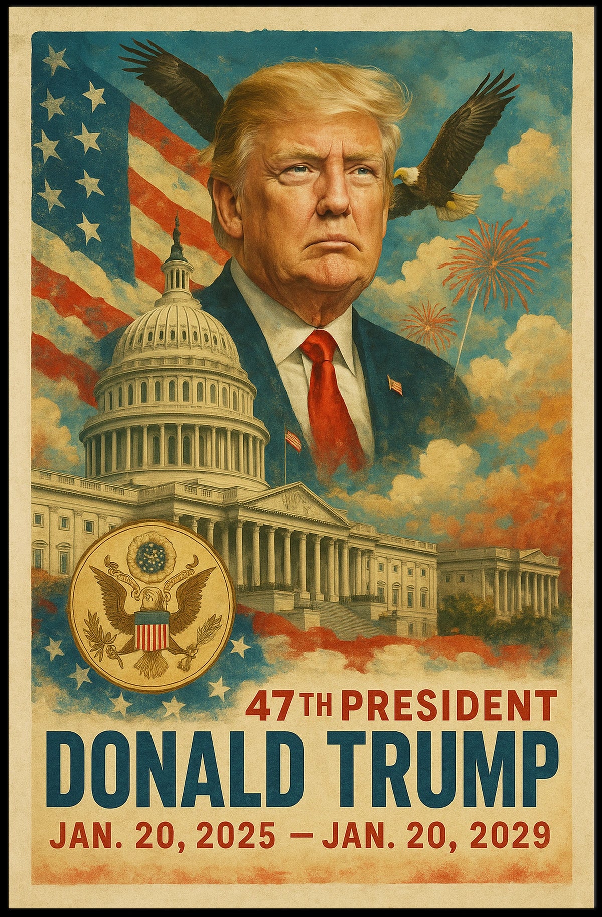 Donald Trump Visionary Change Pop Art Patriotic Poster
