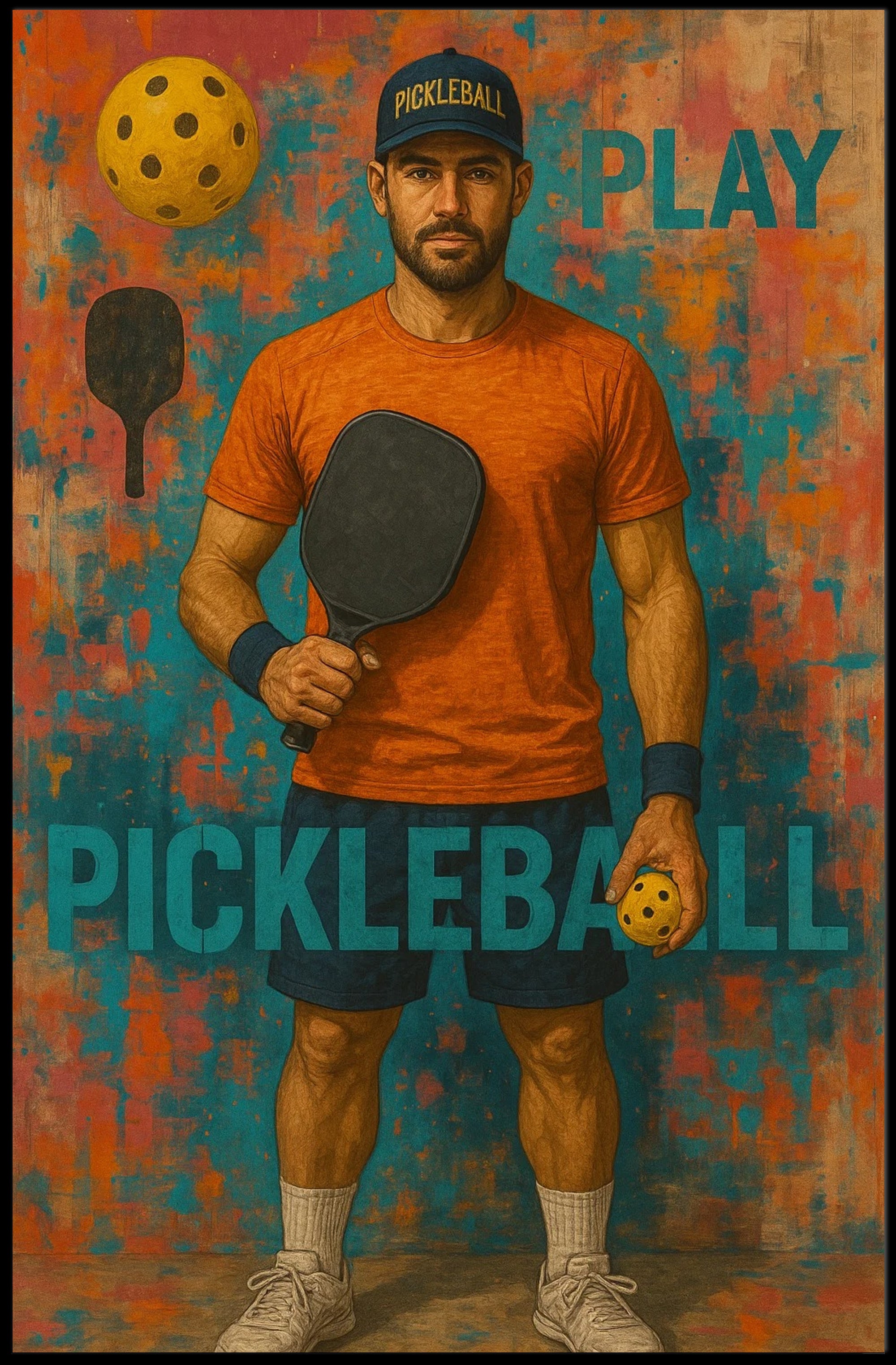 Pickleball Enthusiasm Sports Poster