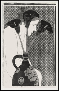 Elegant Woman with Vase: Abstract or Artistic Poster