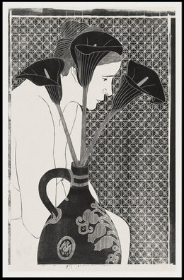 Elegant Woman with Vase: Abstract or Artistic Poster