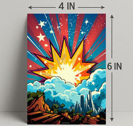 Cosmic Explosion Over Cityscape Poster