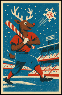 Reindeer Baseball Poster