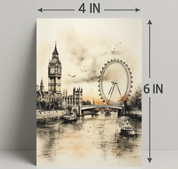 London Landmarks In Watercolor Poster