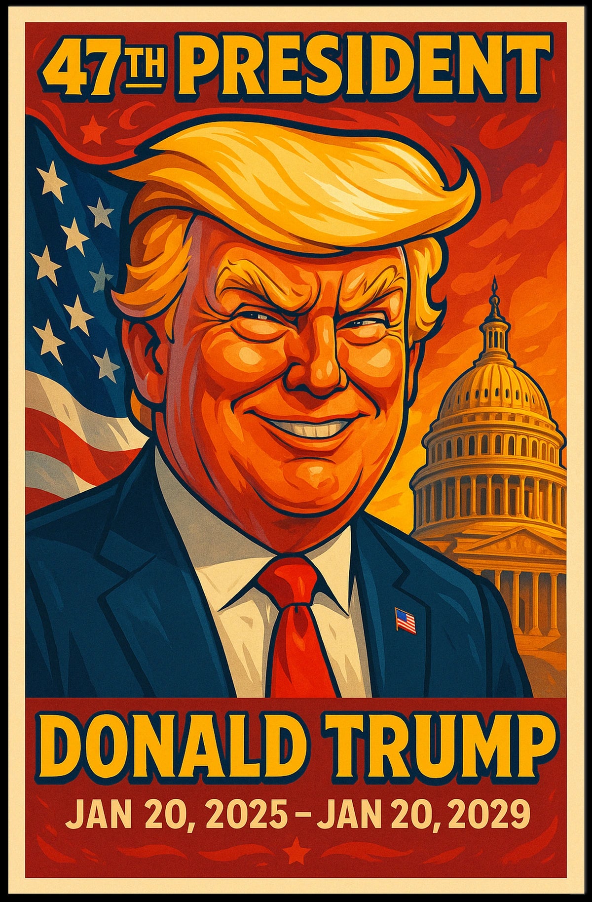 Trump Guardianship Liberty Patriotic Pop Art Poster