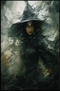 Enigmatic Witch In The Shadows Poster