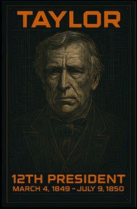 Zachary Taylor 12th President of the United States Techno Schematic Poster