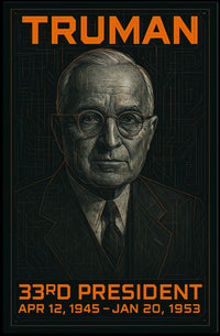 Harry S. Truman 33rd President of the United States Techno Schematic Poster