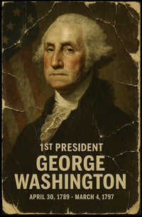 George Washington 1st President of the United States Damaged Photograph Poster