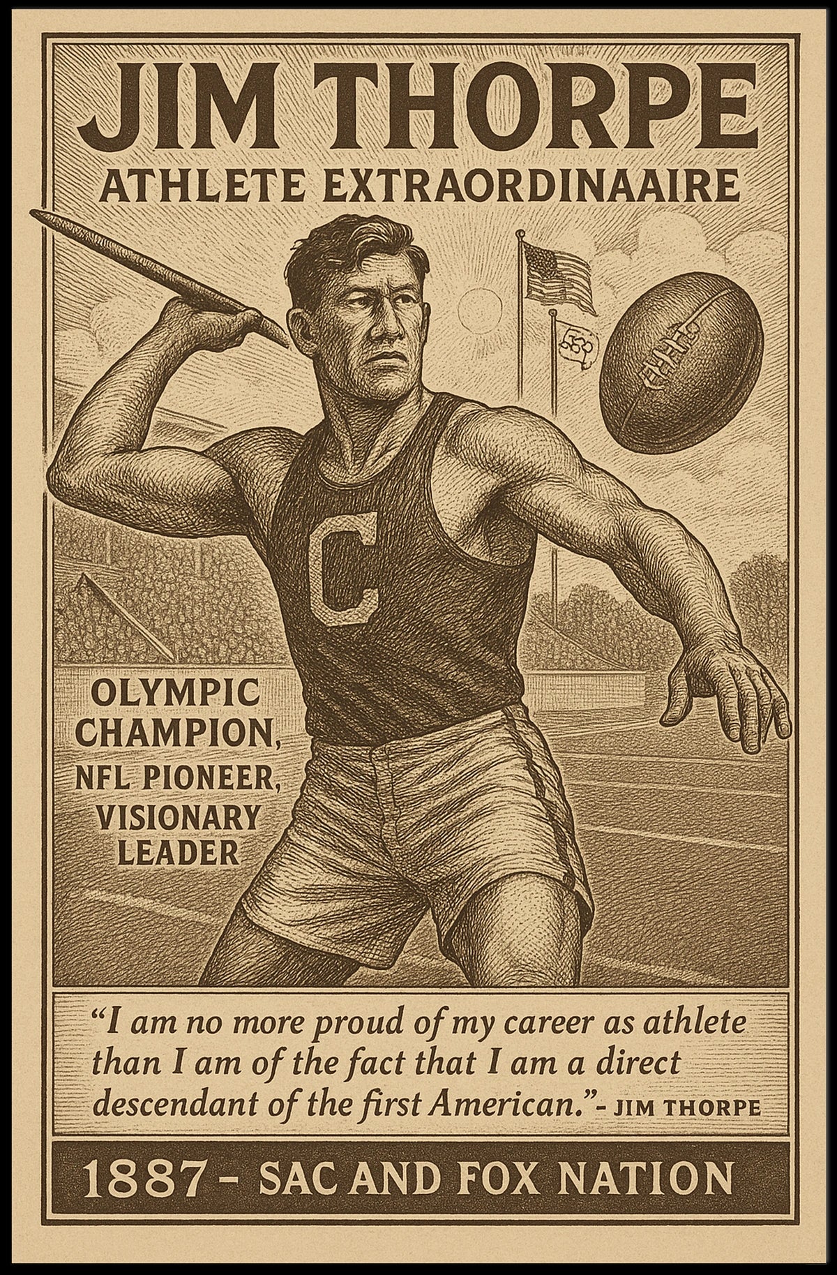 Jim Thorpe Legendary Athlete Jim Thorpe Poster