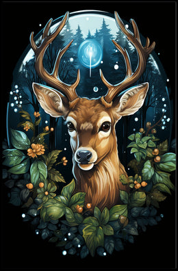 Enchanted Forest Deer Poster