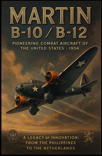 Martin B-10/B-12 Aircraft Vintage Aviation Innovation Poster