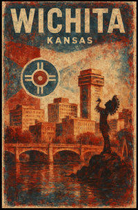 Wichita Skyline Wanderlust Photography Realism Poster