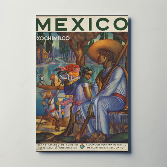 Xochimilco Vintage Poster Mexico Travel