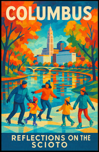 Columbus Reflections on the Scioto Poster