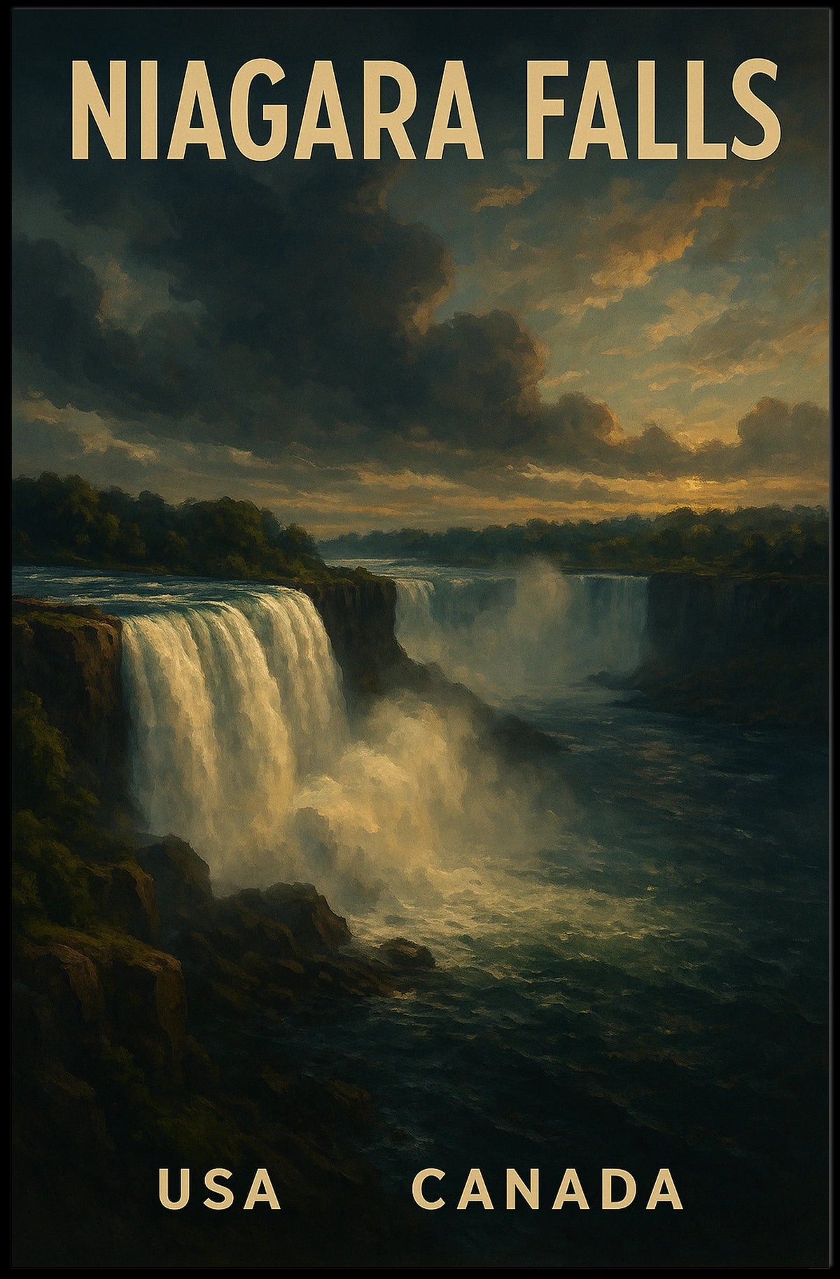 Niagara Falls Vintage Landscape Travel Collector Poster