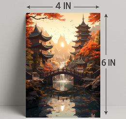 Tranquil Autumn In A Japanese Garden Poster
